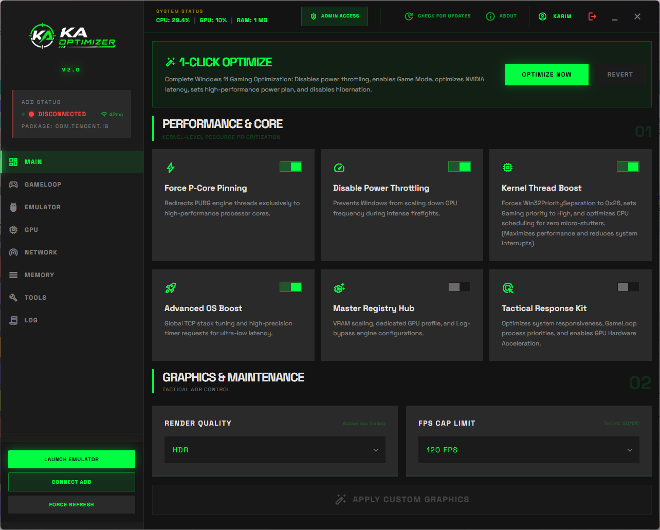 KA Optimizer Dashboard